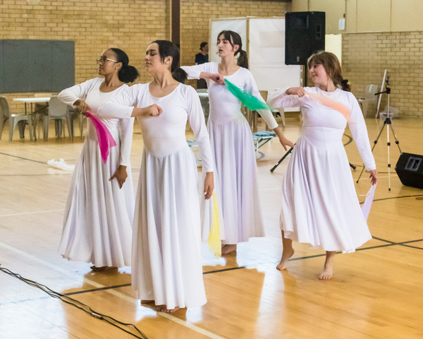 girls dancing sideways