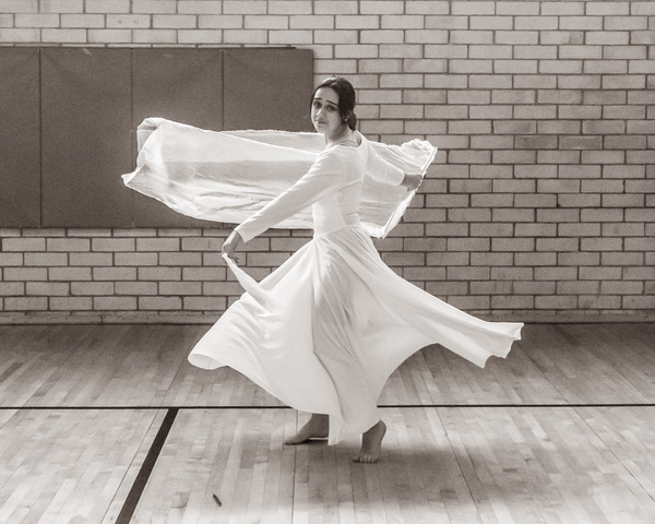 solo dancer in black and white